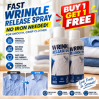 Buy 1 Get 1 FREE – Fast Wrinkle Release No-Iron Clothes Smoothing Spray 100ml | Instant Fabric Wrinkle Remover