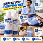 Buy 1 Get 1 FREE – Fast Wrinkle Release No-Iron Clothes Smoothing Spray 100ml | Instant Fabric Wrinkle Remover