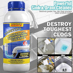 Sanitizo Drain Cleaner Powder Powerful Drain & Sink Cleaner Drainage Block Remover Toilet Cleaner Sink Cleaner Powder Unblocker Pipe Blockage Cleaner, Unclogs Xpert Heavy Duty Formula BUY 1 GET 3 FREE